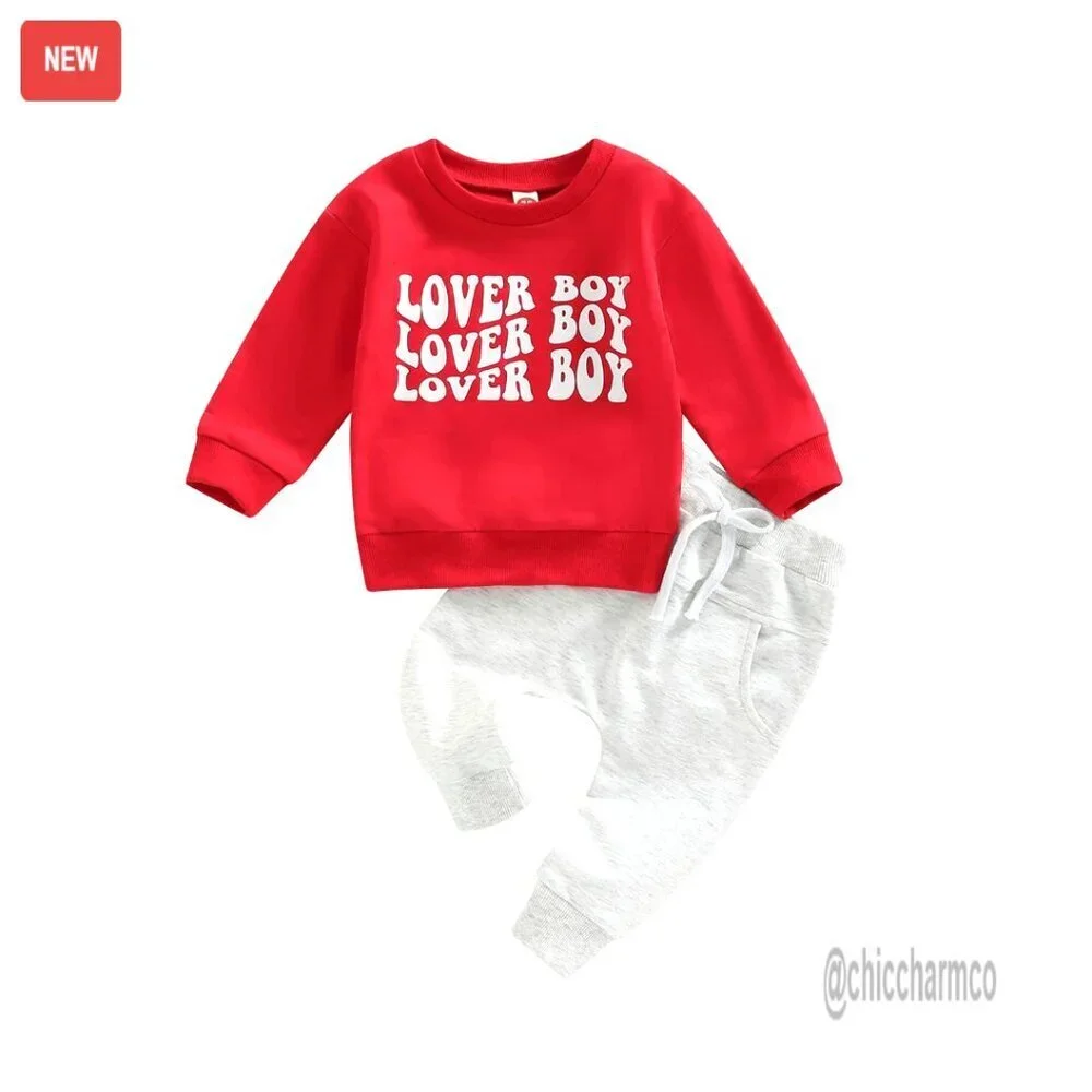 Toddler Boy 2-Piece Sweatshirt & Pants Set, Soft Stretchy Material, Fall Winter